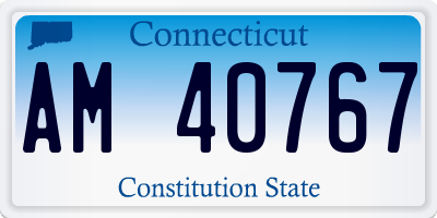 CT license plate AM40767