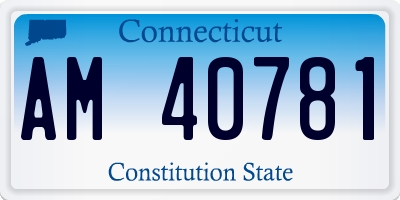 CT license plate AM40781
