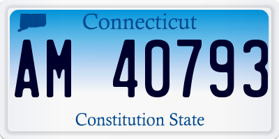 CT license plate AM40793