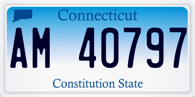 CT license plate AM40797