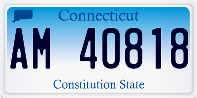 CT license plate AM40818