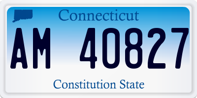 CT license plate AM40827