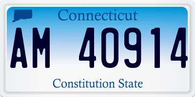 CT license plate AM40914