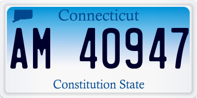 CT license plate AM40947