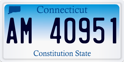 CT license plate AM40951