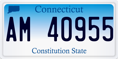 CT license plate AM40955