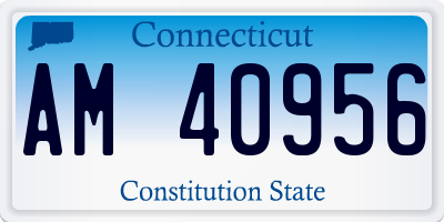 CT license plate AM40956