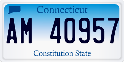 CT license plate AM40957