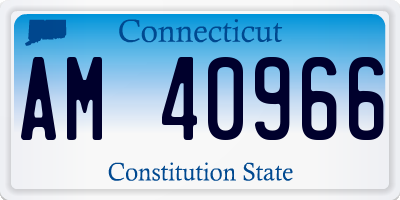 CT license plate AM40966