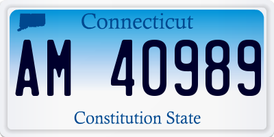 CT license plate AM40989