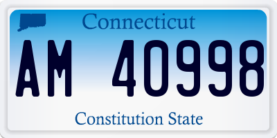 CT license plate AM40998
