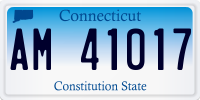 CT license plate AM41017