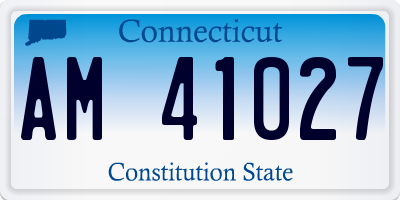CT license plate AM41027