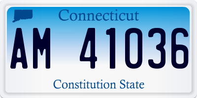 CT license plate AM41036