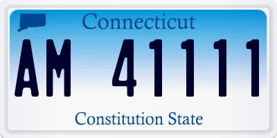 CT license plate AM41111