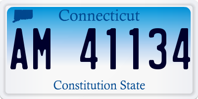 CT license plate AM41134