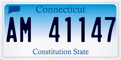 CT license plate AM41147