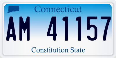 CT license plate AM41157