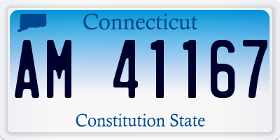 CT license plate AM41167