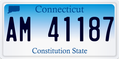 CT license plate AM41187