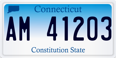 CT license plate AM41203