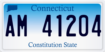 CT license plate AM41204