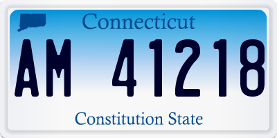 CT license plate AM41218