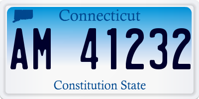 CT license plate AM41232
