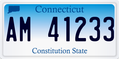 CT license plate AM41233