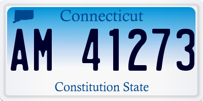 CT license plate AM41273