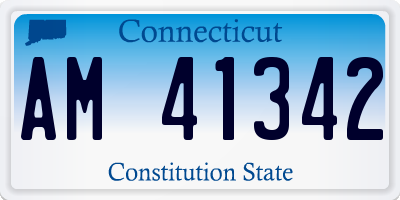 CT license plate AM41342