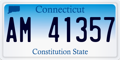 CT license plate AM41357