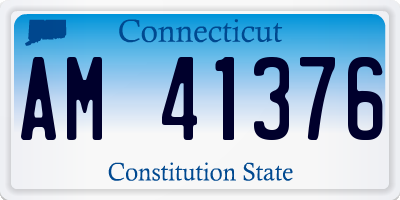 CT license plate AM41376
