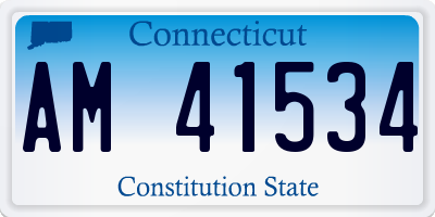 CT license plate AM41534