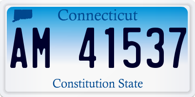 CT license plate AM41537