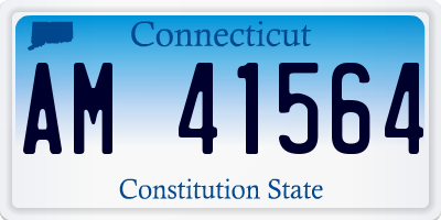 CT license plate AM41564