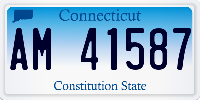 CT license plate AM41587