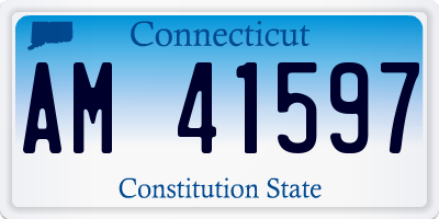 CT license plate AM41597