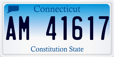 CT license plate AM41617