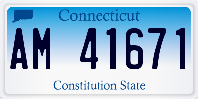 CT license plate AM41671