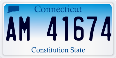 CT license plate AM41674