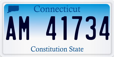 CT license plate AM41734