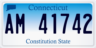 CT license plate AM41742