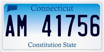 CT license plate AM41756