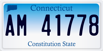 CT license plate AM41778
