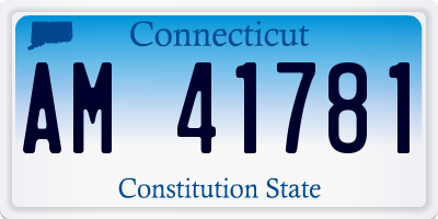 CT license plate AM41781