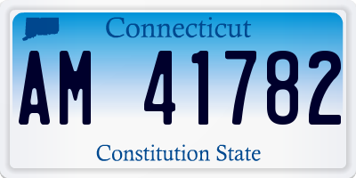 CT license plate AM41782