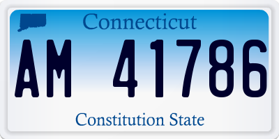 CT license plate AM41786