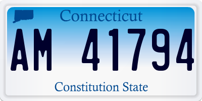 CT license plate AM41794