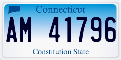 CT license plate AM41796